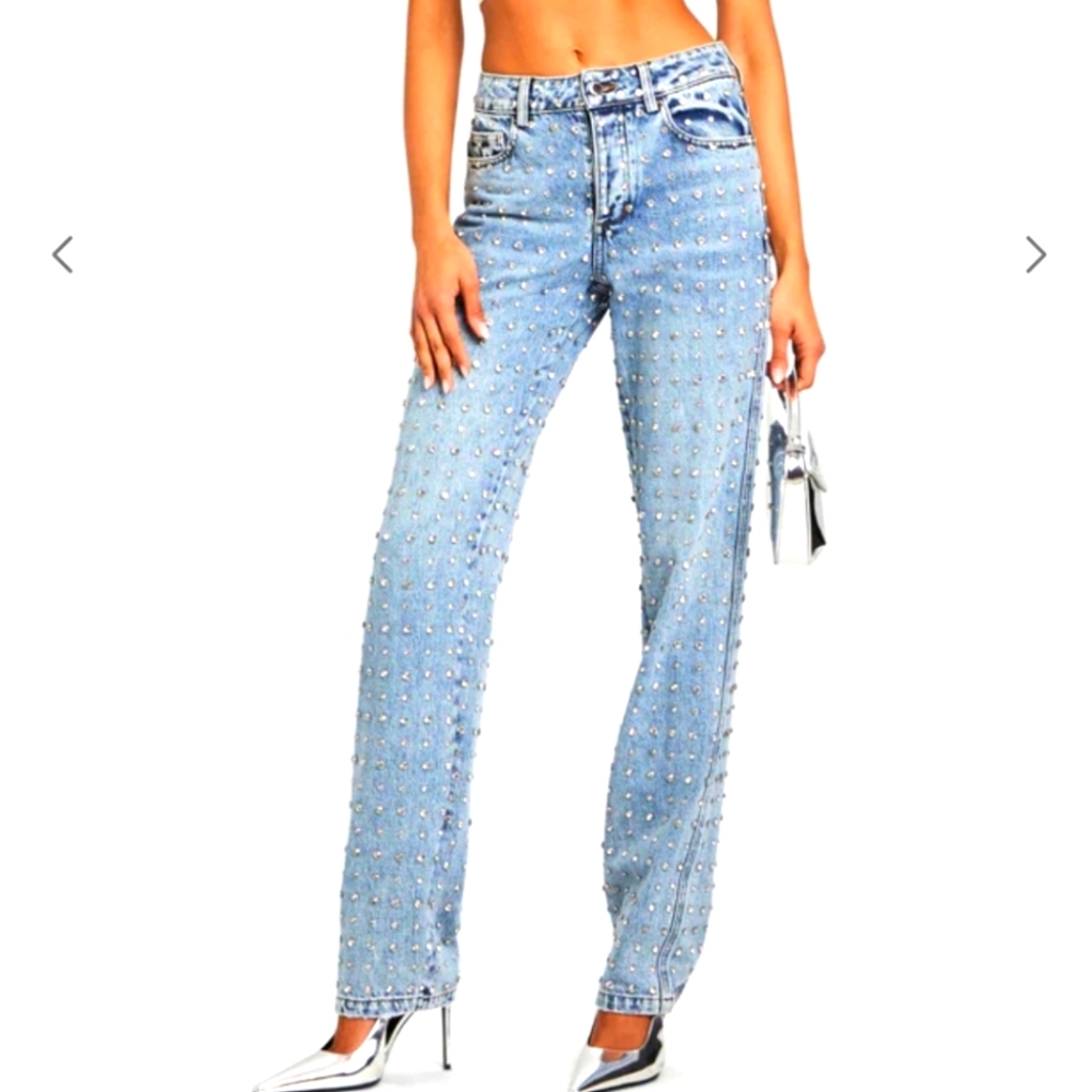 Retrofete Vero Embellished Jeans Size 26 NWT